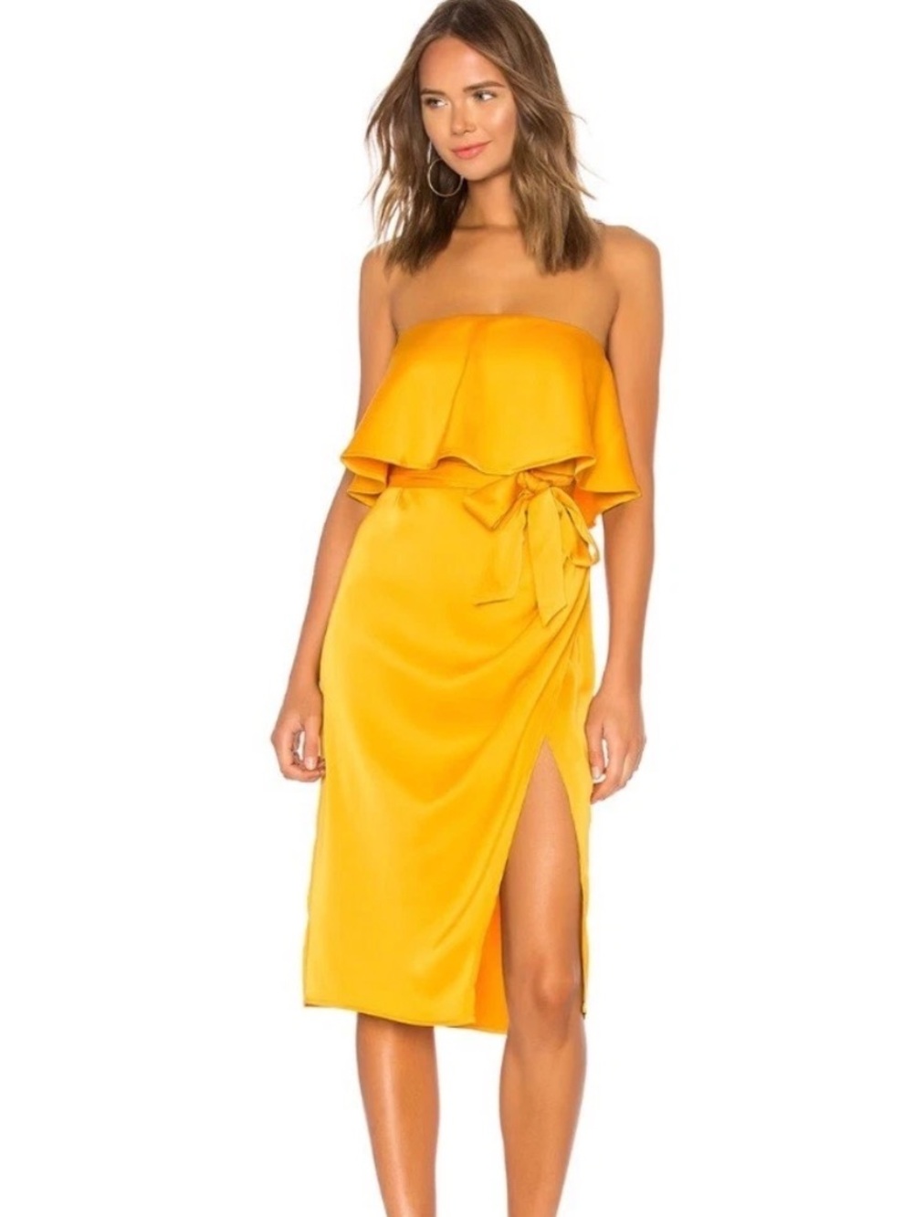 Lovers & Friends Extra Small Marigold Violet Strapless Midi Dress from Revolve